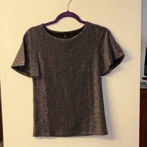 Ann Taylor Factory Glittering Short Sleeve Tee